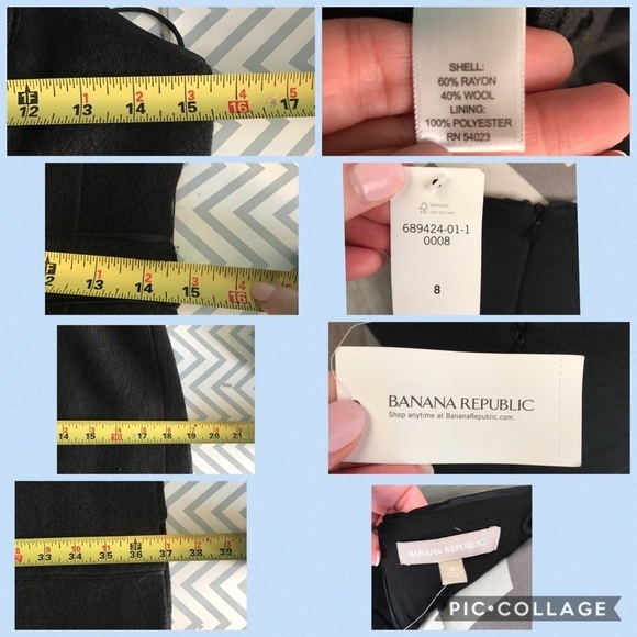 NWT Banana Republic sz 8 black wool bodycon dress - Picture 9 of 9